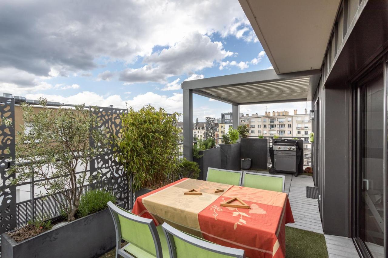 Illanka - Appartement 3 Chambres Avec Parking Et Terrasse Proche Gare Rennes Kültér fotó
